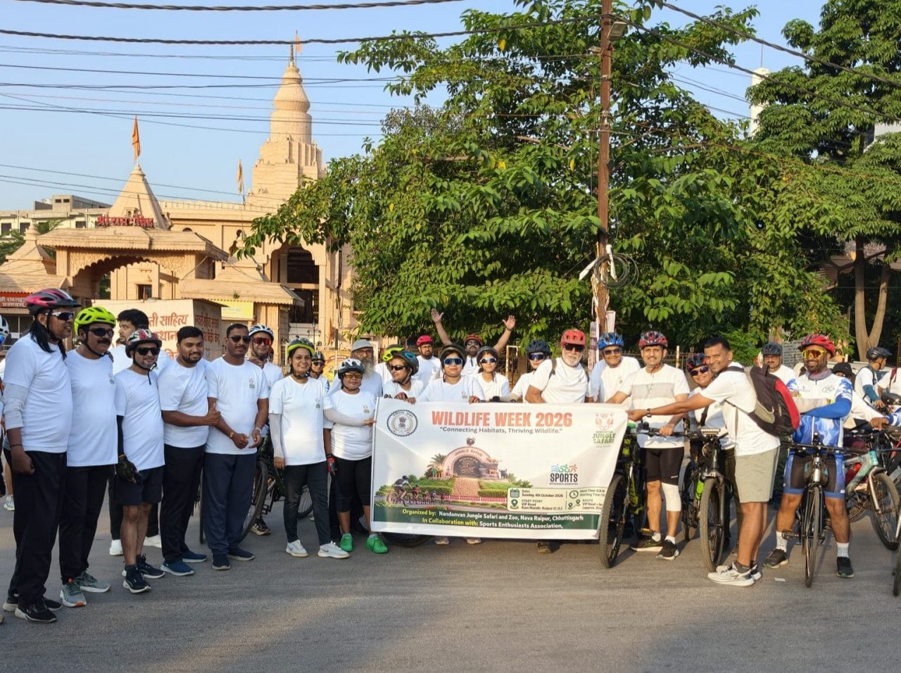 वन्यजीव सप्ताह में साइकिल रैली से दिया पर्यावरण संरक्षण का संदेश, 25 किमी तक साइकिल चलाकर पहुंचे जंगल सफारी